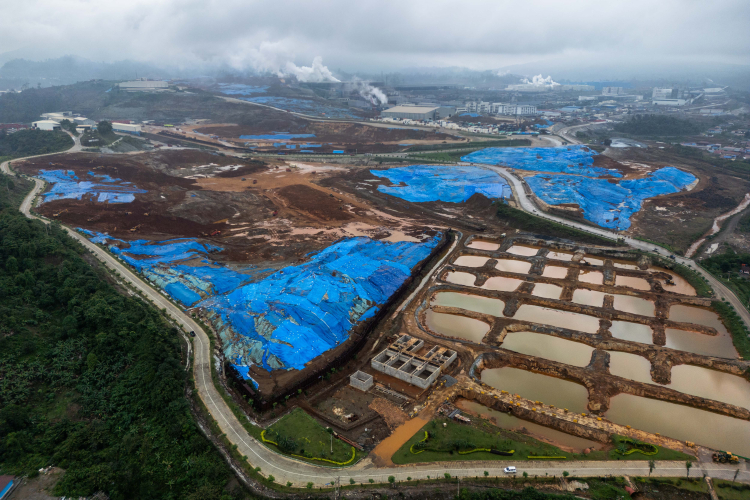 The belching chimneys of Indonesia Morowali Industrial Park (IMIP), a nickel processing complex in Morowali, Central Sulawesi, Indonesia on June 11, 2024. The industrial are powering the move to electric vehicles.