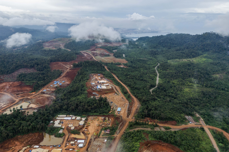 Excavators gather soil containing nickel ore at a mining site operated by PT Hengjaya Mineralindo on June 10, 2024 in Morowali, Central Sulawesi, Indonesia.
