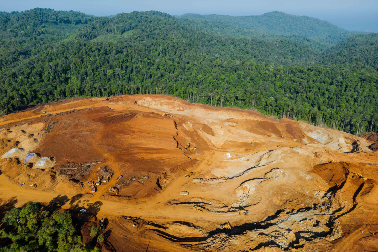Excavators gather soil containing nickel ore at a mining site operated by PT Hengjaya Mineralindo on October 26, 2023 in Morowali, Central Sulawesi, Indonesia.