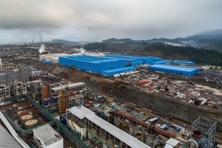 The belching chimneys of Indonesia Morowali Industrial Park (IMIP), a nickel processing complex in Morowali, Central Sulawesi, Indonesia on June 13, 2024. The industrial are powering the move to electric vehicles.
