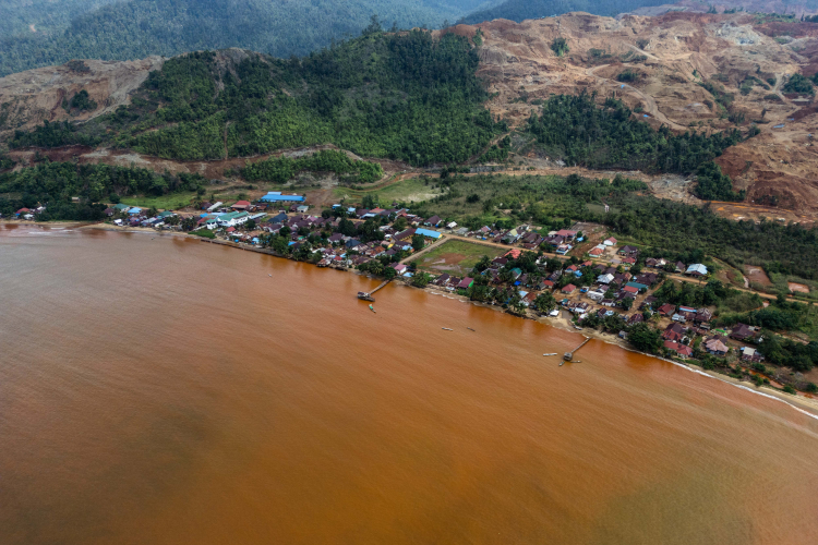 A view of fishing villages of Mandiodo contaminated by nickel mine on June 9, 2024 in North Konawe, Southeast Sulawesi, Indonesia.